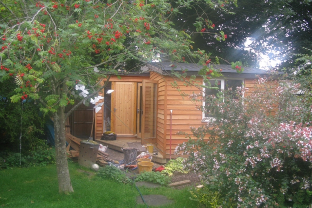 Garden studio built in timber, Bristol. Timber garden studio