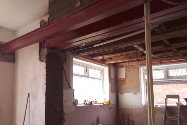 Kitchen extension in Long Ashton during refurbishment work. We removed a chimney to open into the dining room with patio doors. This created a Kitchen-diner space with great views of the countryside. Kitchen extension in Long Ashton during refurbishment work. We removed a chimney to open into the dining room with patio doors. This created a Kitchen-diner space with great views of the countryside